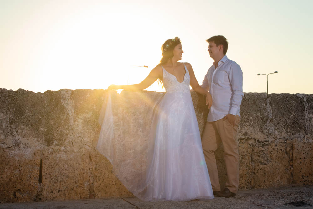 Atardecer en zona amurallada de Cartagena